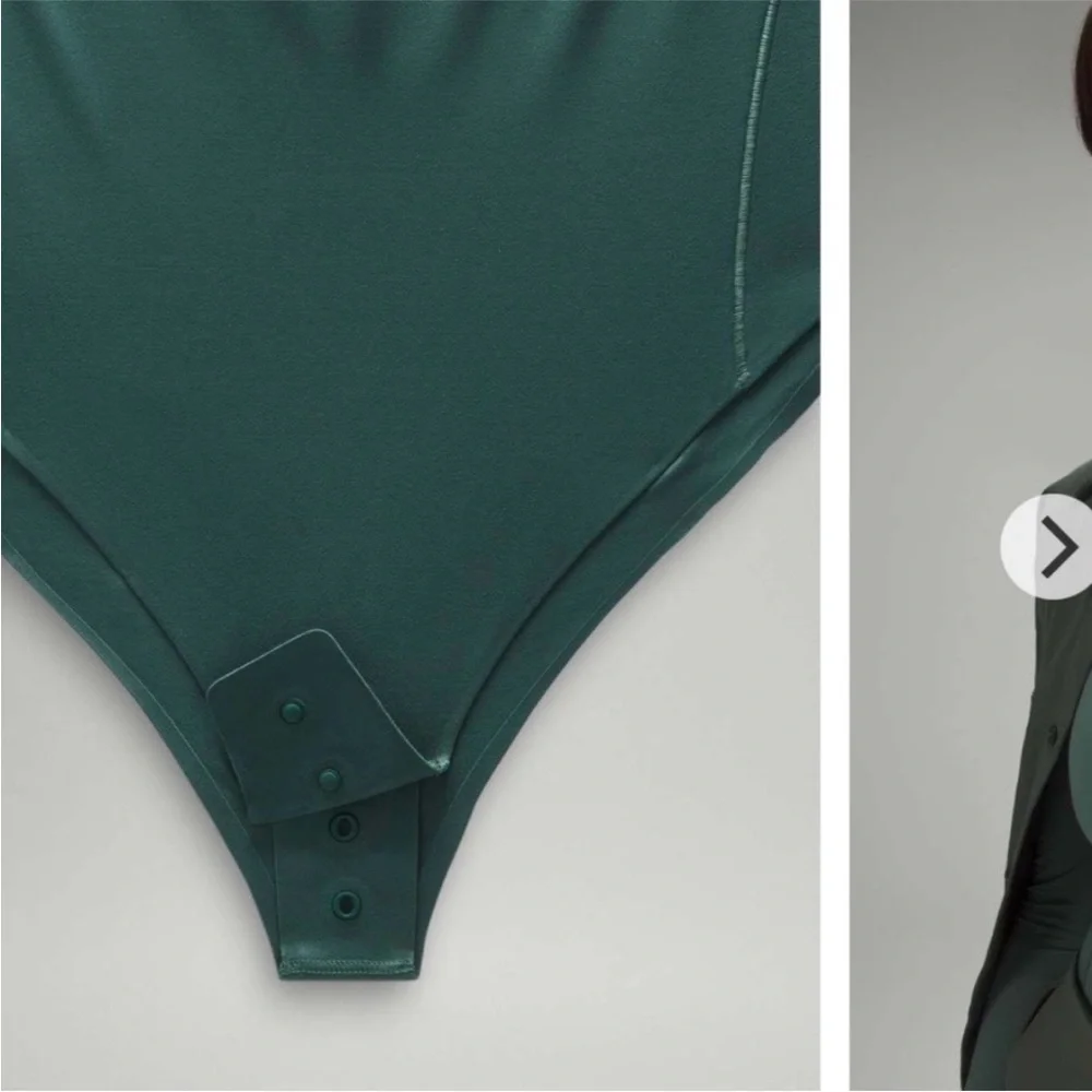 Lululemon Forest Green Wundermost Ultra-Soft Square-Neck Long-Sleeve Bodysuit XL